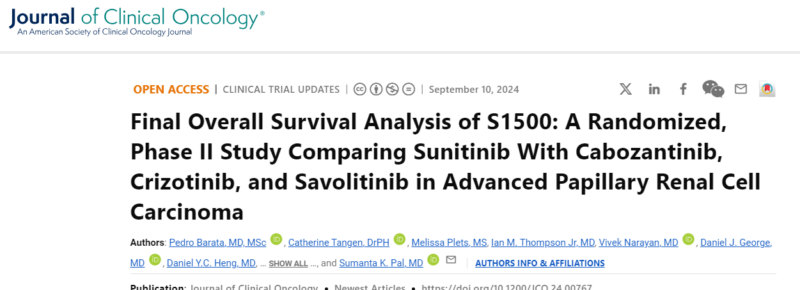 Sumanta K. Pal: Important analysis of SWOG 1500 published just ahead of ESMO24