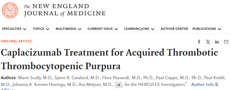 Saarang Deshpande: Frontline caplacizumab and plasma exchange in TTP