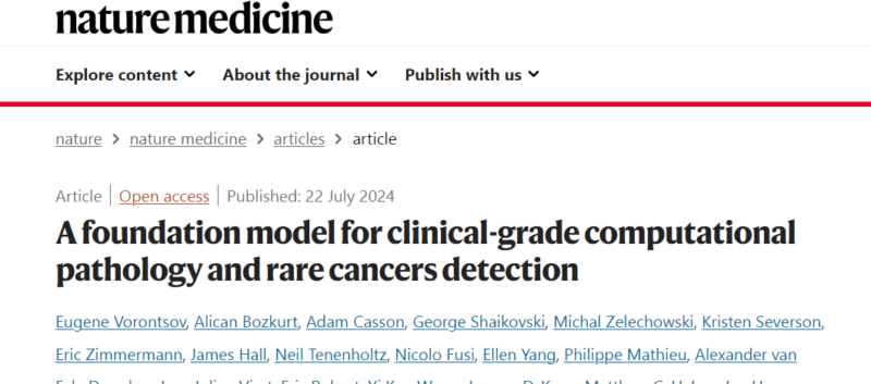 A foundation model for clinical-grade computational pathology and rare cancers detection - Science News