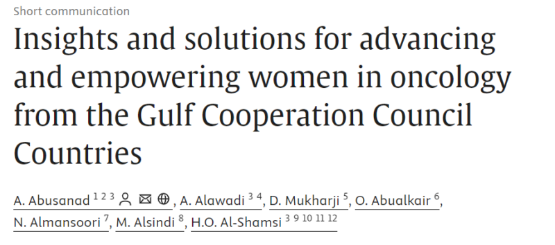 Aydah Alawadhi: Insights and Solutions for Advancing and Empowering Women in Oncology from GCC Countries