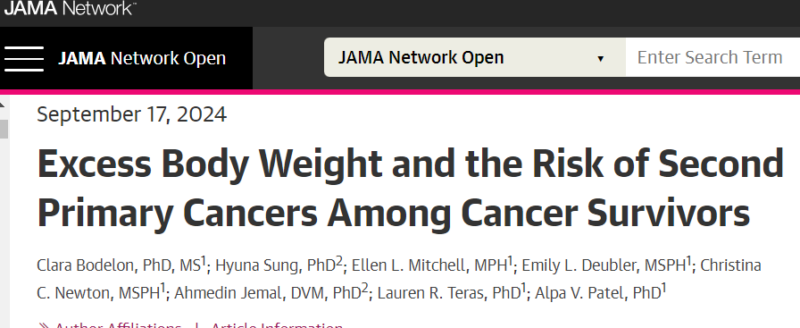 Caterina Sposetti: Excess weight and risk of 2nd primary tumors in early-stage cancer survivors