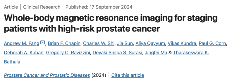 Maria Natalia Gandur Quiroga: Whole-body MRI for staging in high-risk prostate cancer