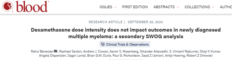 Rahul Banerjee: Dexamethasone 40mg weekly in Multiple Myeloma induction