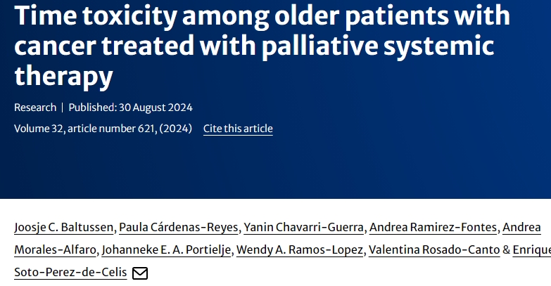 Enrique Soto: Time Toxicity among older adults with cancer