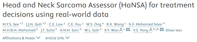 Valerie Yang: HaNSA - Head and Neck Sarcoma Assessor