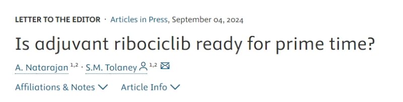 Is adjuvant ribociclib ready for prime time?