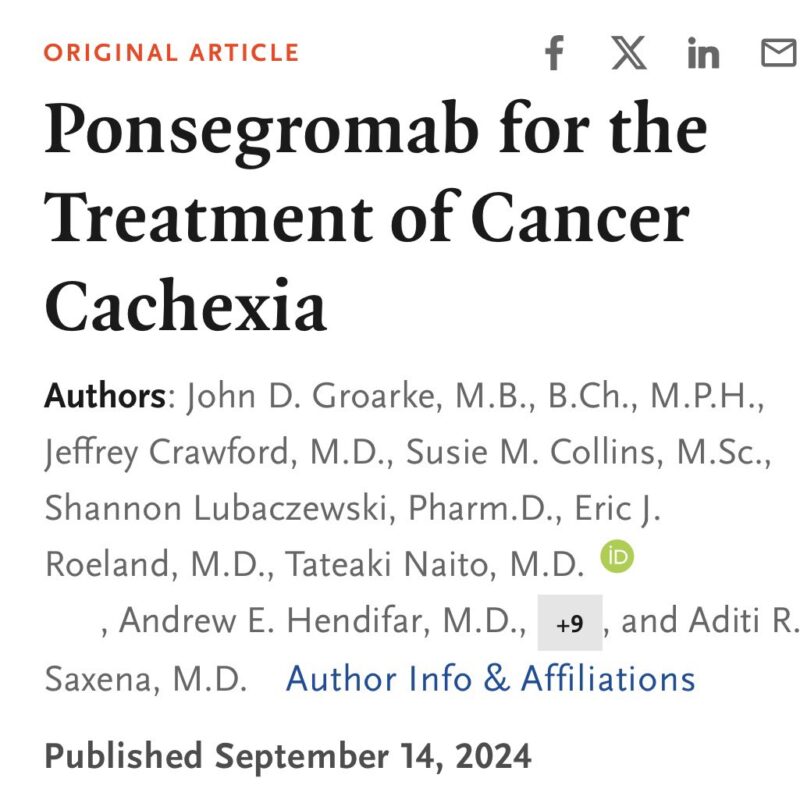 Rami Manochakian: Ponsegromab vs Placebo for treatment of Cachexia in patients with Cancer