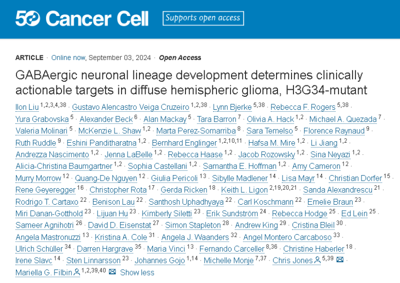 Mariella Filbin: Our latest paper on pediatric/AYA glioma