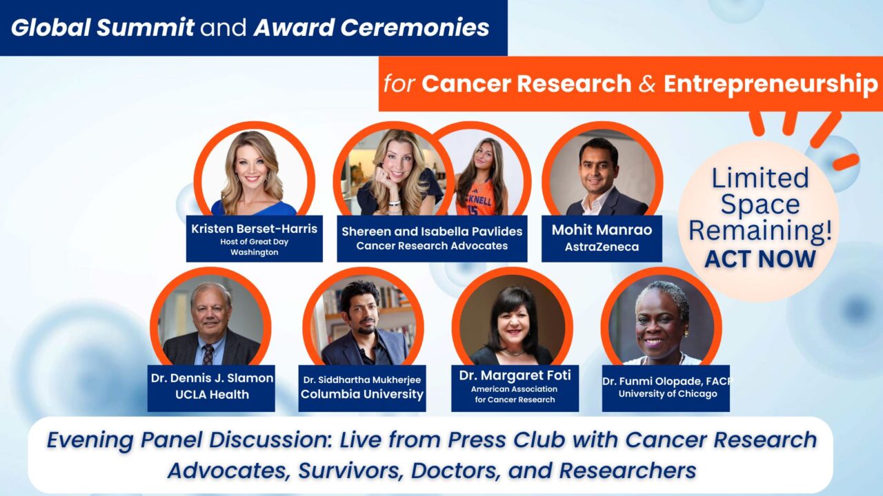 21 days until the evening panel at the Global Summit and Award Ceremonies for Cancer Research and Award Ceremonies – NFCR