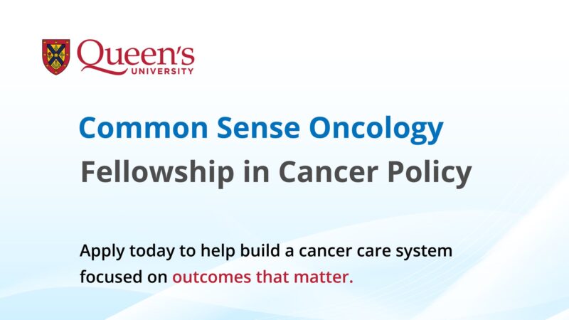 Bishal Gyawali: Time to apply for the Common Sense Oncology fellowship in cancer policy