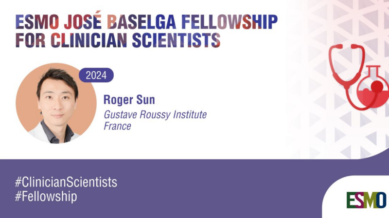 Roger Sun is the 2024 recipient of the ESMO José Baselga Fellowship for Clinician Scientists