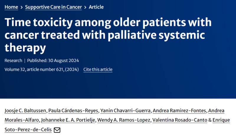 Joosje Baltussen: Time toxicity of palliative treatments in older adults with cancer