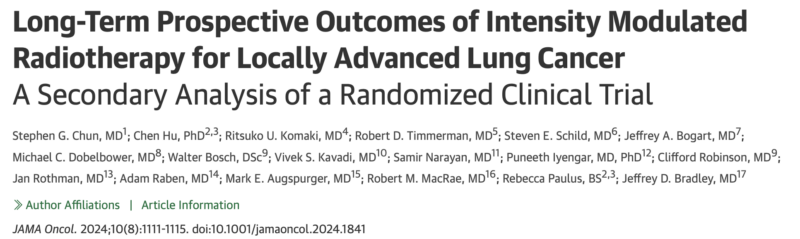 JAMA Oncology - IMRT shows improved safety for locally advanced NSCLC