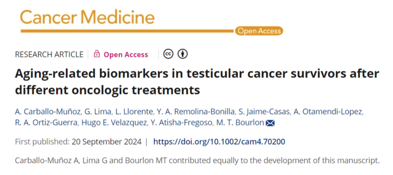 Maite Bourlon: Aging-related biomarkers in testicular cancer survivors after different oncologic treatments