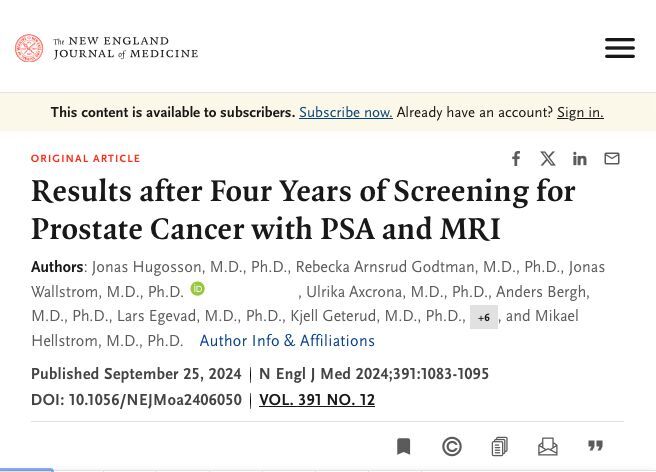 Results after Four Years of Screening for Prostate Cancer with PSA and MRI - Advanced Prostate Cancer Consensus Conference