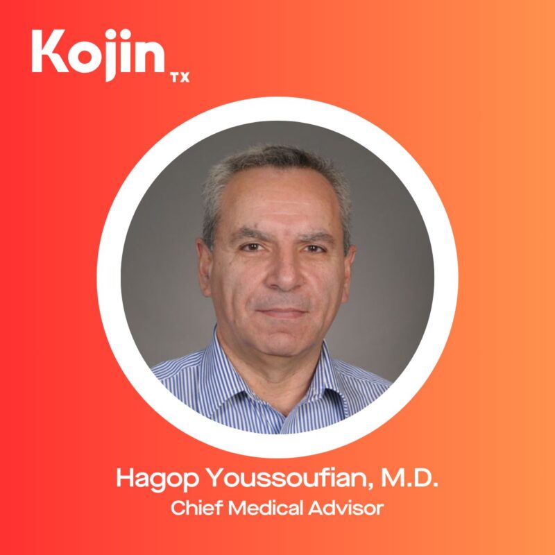 Hagop Youssoufian appointed as Chief Medical Advisor at Kojin Therapeutics