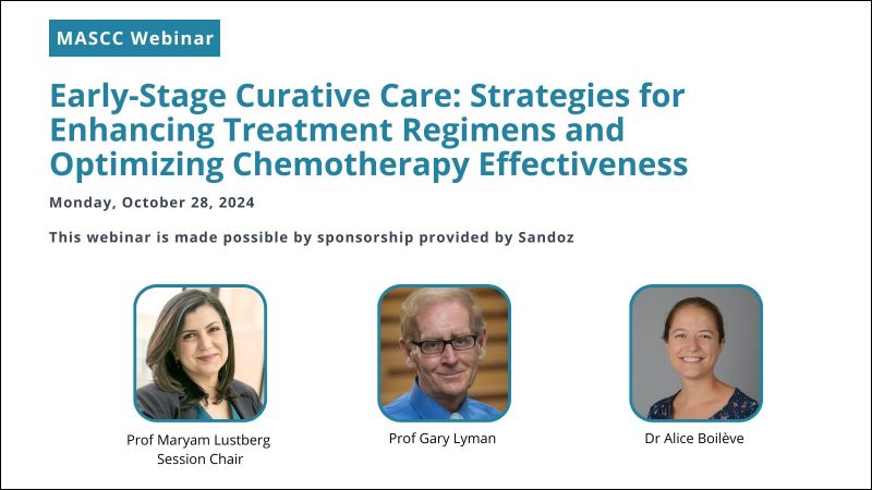 Upcoming MASCC webinar on Early-Stage Curative Care