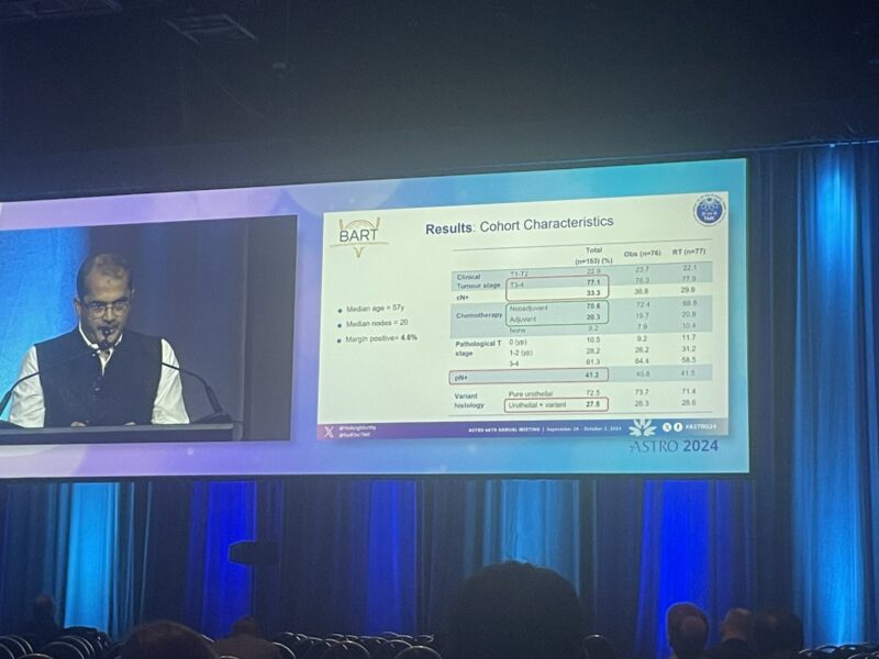 Vedang Murthy presented results of the phase III BART trial at ASTRO24