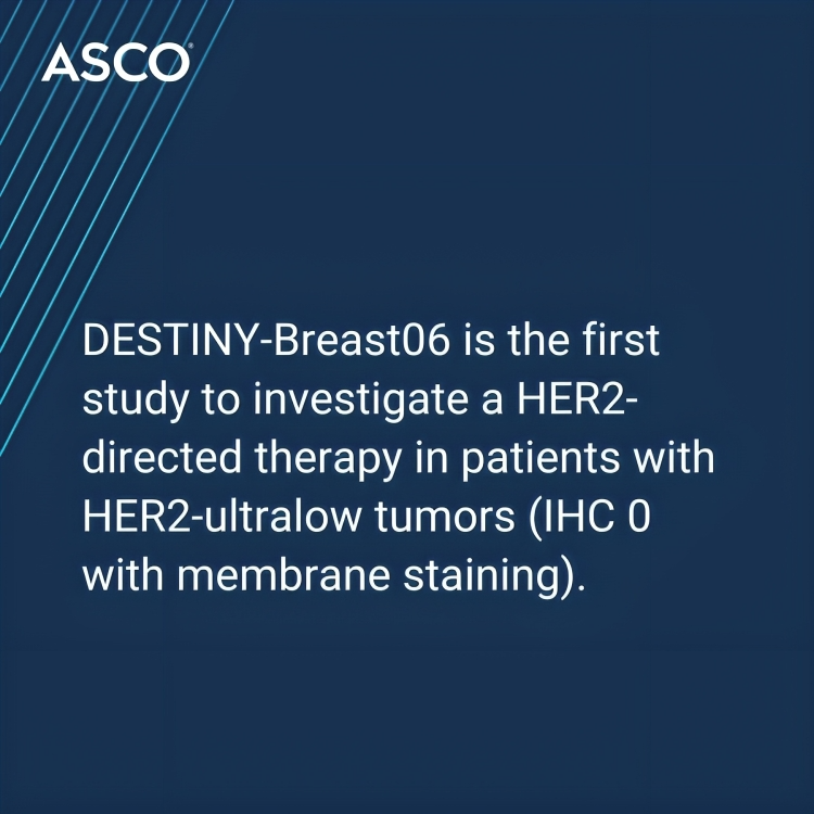 DESTINY-Breast06 is the first study to investigate a HER2-directed therapy in patients with HER2-ultralow tumors - ASCO