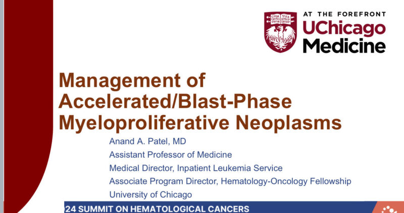 Anand Patel on Managment of Accelerated/Blast - Phase MPNs at Heme Summit 2024