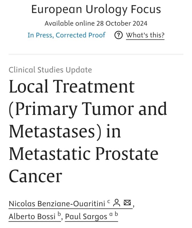 Paul Sargos: Short update on local and metastases directed treatments for MHSPC