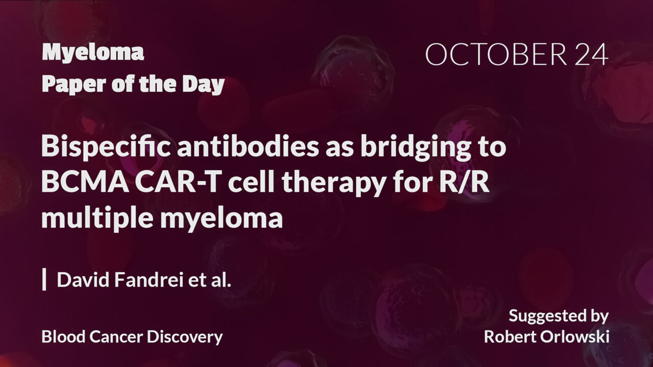 Myeloma Paper of the Day, October 24th, suggested by Robert Orlowski