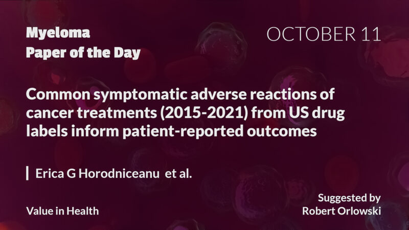 Myeloma Paper of the Day, October 11th, suggested by Robert Orlowski