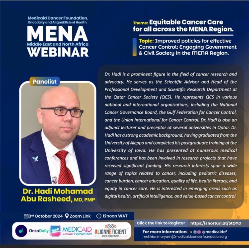 Tackling the critical theme of Equitable Cancer Care across the MENA Region