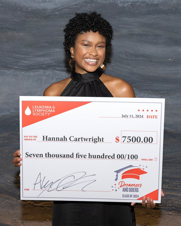 Hannah Cartwright, 2024 awardee for The LLS Scholarship for Blood Cancer Survivors