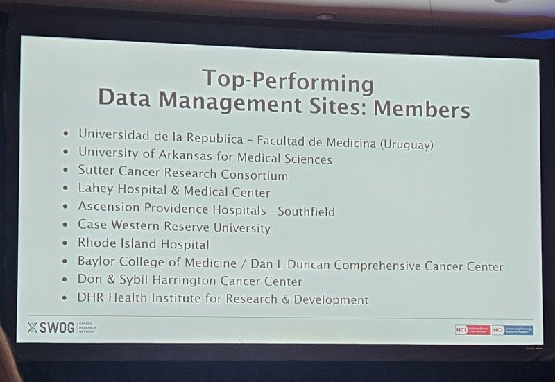 SWOG Cancer Research Network Announces Top Data Management Sites at Rhode Island Hospital/Brown University Health