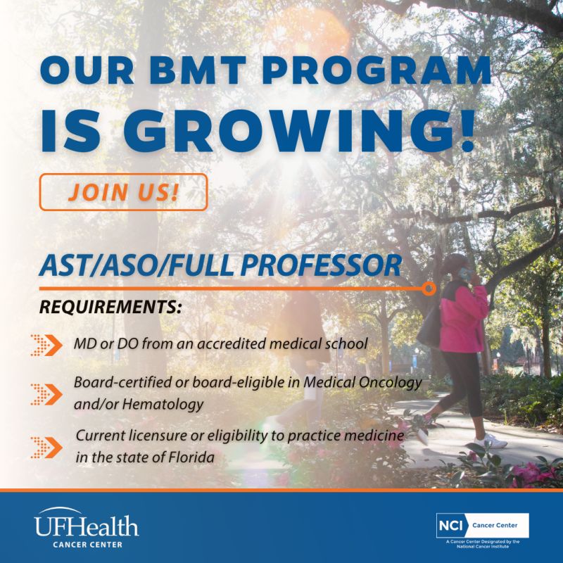 UF Health Cancer Center‘s BMT program is growing