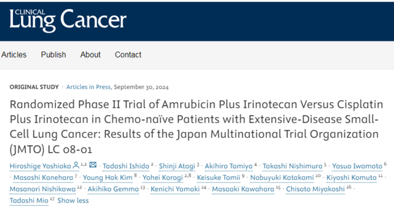 Amrubicin + irinotecan vs cisplatin + irinotecan for SCLC