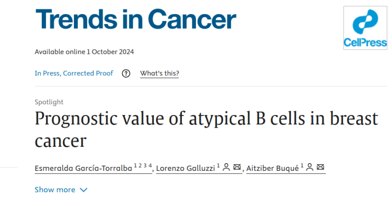 Lorenzo Galluzzi: The prognostic value of atypical B cells in breast cancer