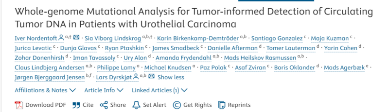 Whole-genome Mutational Analysis of CtDNA in Patients with Urothelial Carcinoma - European Urology