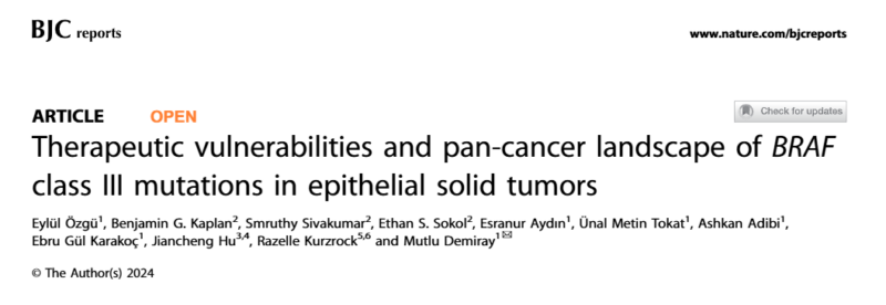 Esranur Aydın: Therapeutic vulnerabilities and pan-cancer landscape of BRAF mutations in epithelial solid tumors