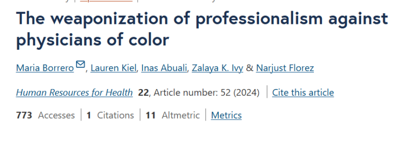 The weaponization of professionalism against physicians of color