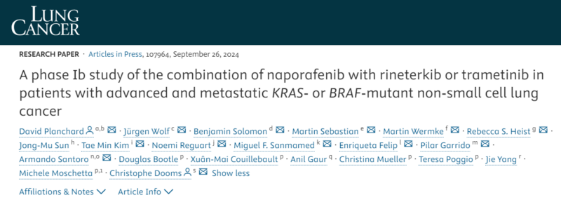 Stephen Liu: Phase Ib study of naporafenib with rineterkib or trametinib in NSCLC