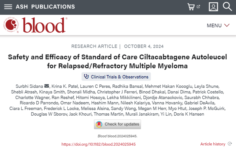 Myeloma Paper of the Day, October 5th, suggested by Robert Orlowski