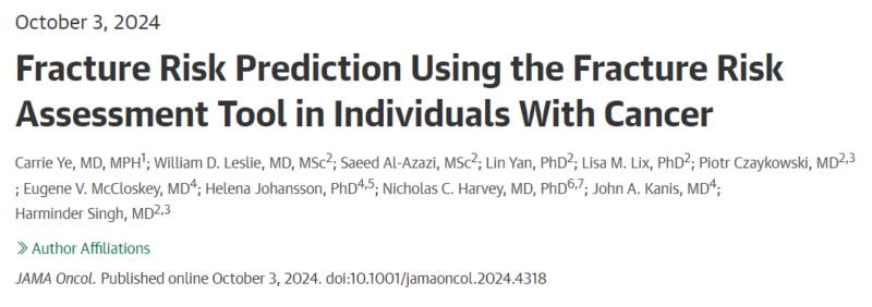 Erman Akkus: Fracture Risk Prediction in Individuals With Cancer