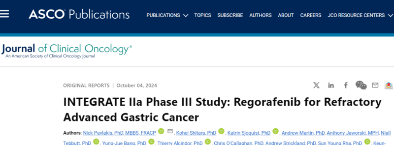 Regorafenib vs placebo for Refractory Advanced Gastric Cancer, summarised by Erman Akkus