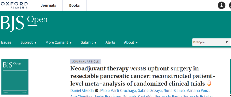 Neoadjuvant therapy for resectable pancreatic cancer suggested by Alan Burguete-Torres