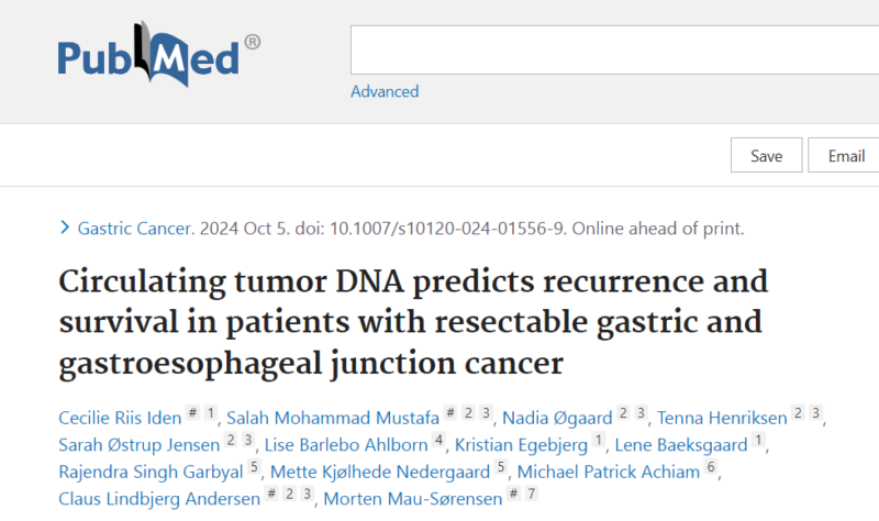 ctDNA during perioperative ChT in resectable gastric/GEJ cancer, summarised by Erman Akkus