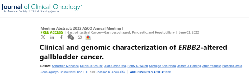 Ghassan Abou-Alfa: ERBB2-altered gallbladder cancer characterization in Chile