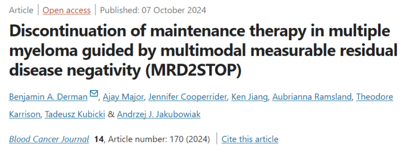 Myeloma Paper of the Day, October 9th, suggested by Robert Orlowski