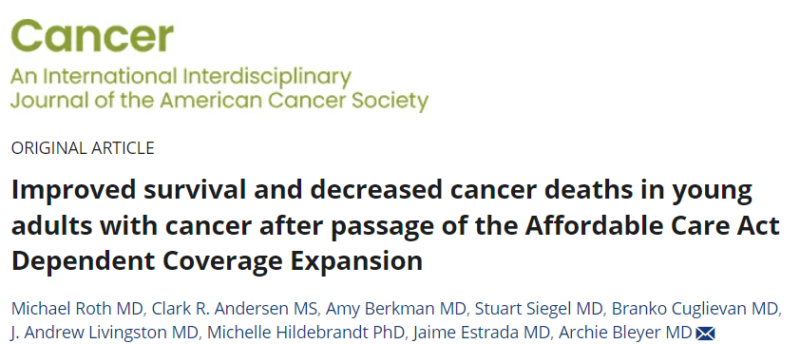 Sami (Papacek) Mansfield: The Affordable Care Act and Cancer Survival - A Decade of Progress