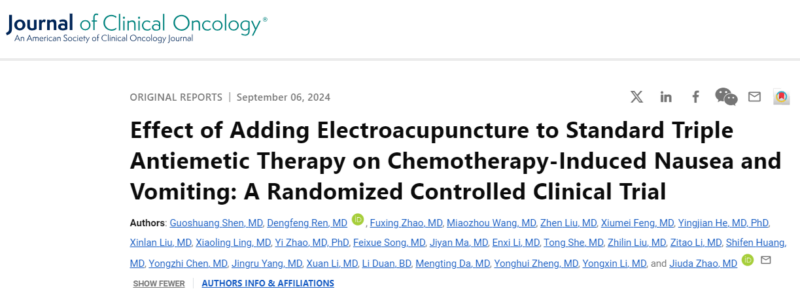 Adding electroacupuncture to standard triple antiemetic therapy significantly enhances the efficacy of CINV treatment