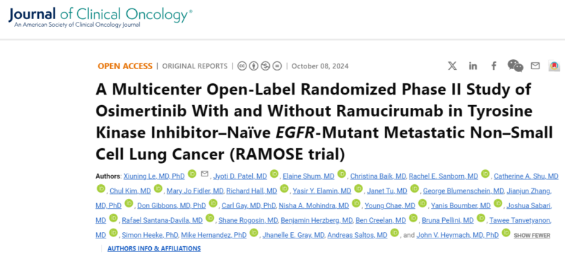 Xiuning Le: Phase 2 RAMOSE osimertinib with or without ramucrimab in 1L EGFR+ NSCLC