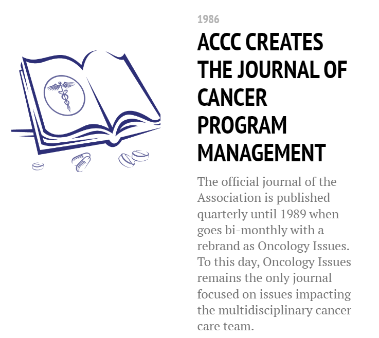 ACCC's 50th Anniversry: Five decades of innovation and contributions to the field of oncology