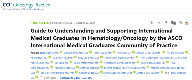 Guide to Understanding and Supporting International Medical Graduates in Hematology/Oncology - JCO Oncology Practice