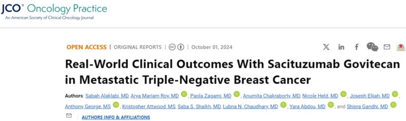 Arya Roy: The effectiveness and toxicity of Sacituzumab Govitecan in Metastatic Triple-Negative Breast Cancer